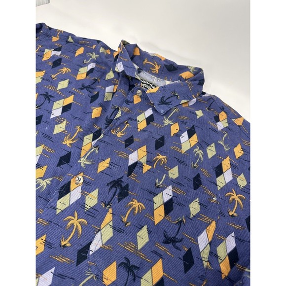 Vintage Men's Gramicci Purple Shirt Short Sleeve Palm Tree Print All Over Sz L - Picture 5 of 10